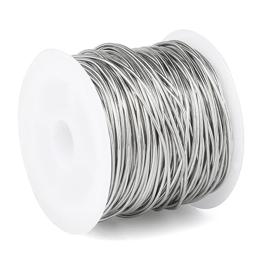 49FT Jewelry Wire 18 Gauge Tarnish-Resistant Copper Beading Wires Roll Bulk for DIY Crafts Jewelry Making, Silver Wire