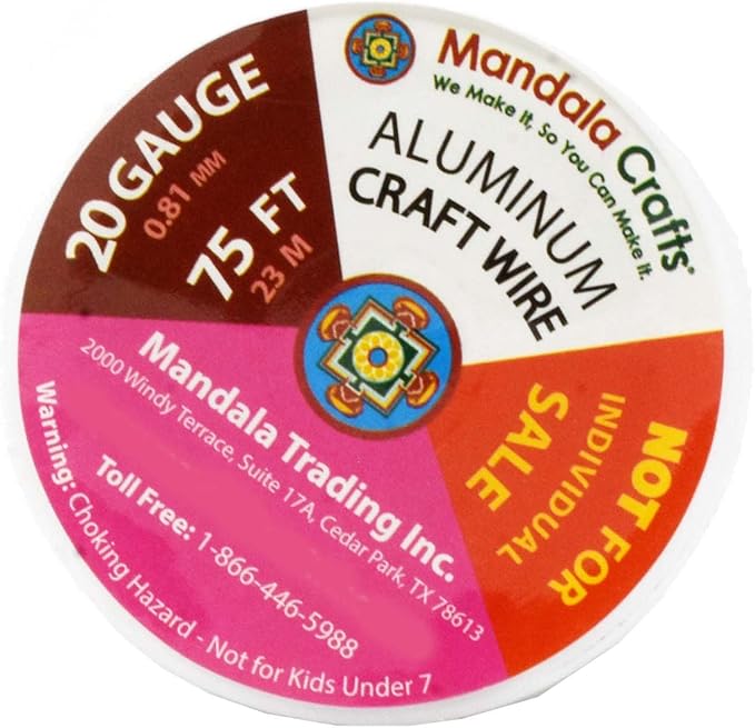 Mandala Crafts 20 Gauge Anodized Aluminum Craft Wire for Jewelry Making - 450 FT Colored Flexible Rose Gold Combo Wire - Bendable for Bonsai Armature Crafting Sculpting
