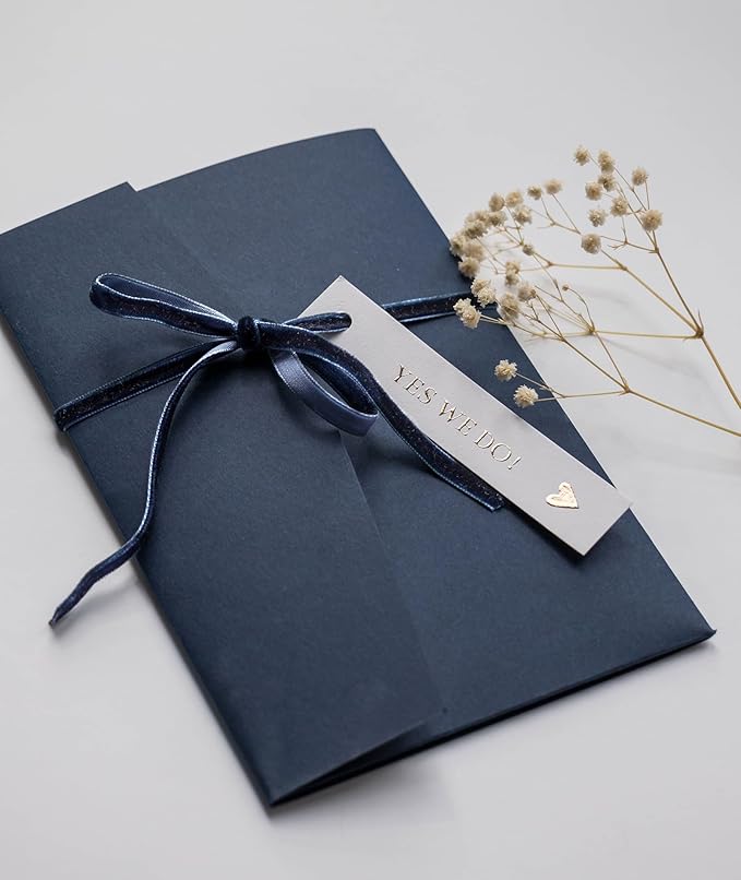 Navy Blue Velvet Ribbon 3/8'' 25 Yards for Christmas Tree, Gift Wrapping, Flower Bouquet, Wreath Decorations, Bow Making