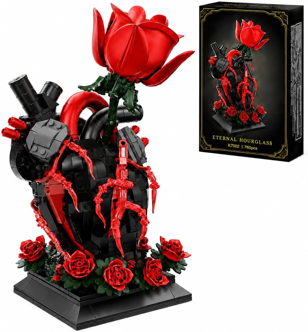 gothic heart rose building block set anatomical heart, main product view