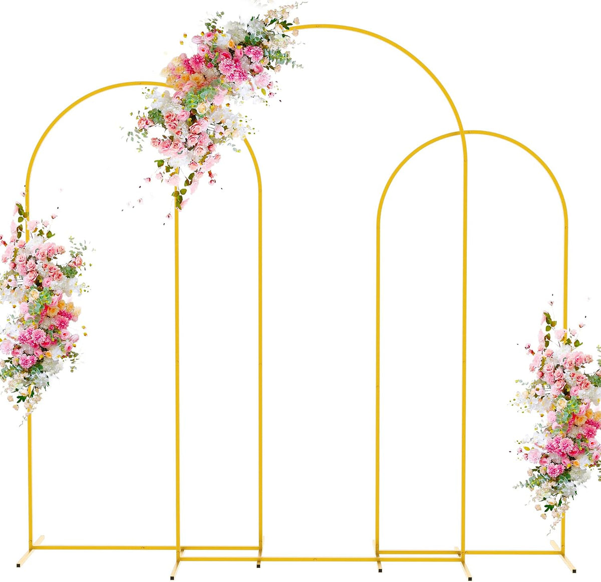 wokceer wedding arch backdrop stand 7.2ft,6.6ft,6ft gold metal, main product view