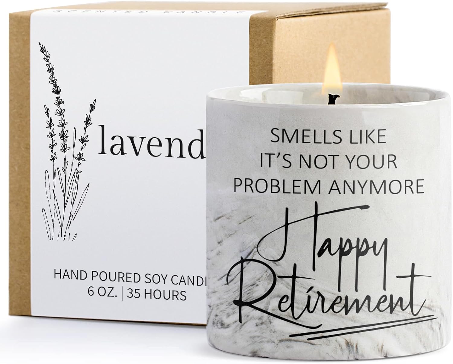 FreeJac Retirement Gifts for Women Men 2026 Retirement Candle for Coworker Boss Funny Farewell Retired Gift for Friend Teacher Nurse Goodbye Gifts for Woman Lavender Candle