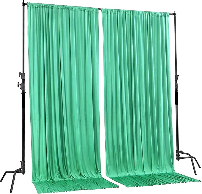 AK TRADING CO. 10 feet x 8 feet IFR Polyester Backdrop Drapes Curtains Panels with Rod Pockets - Wedding Ceremony Party Home Window Decorations - Tiffany