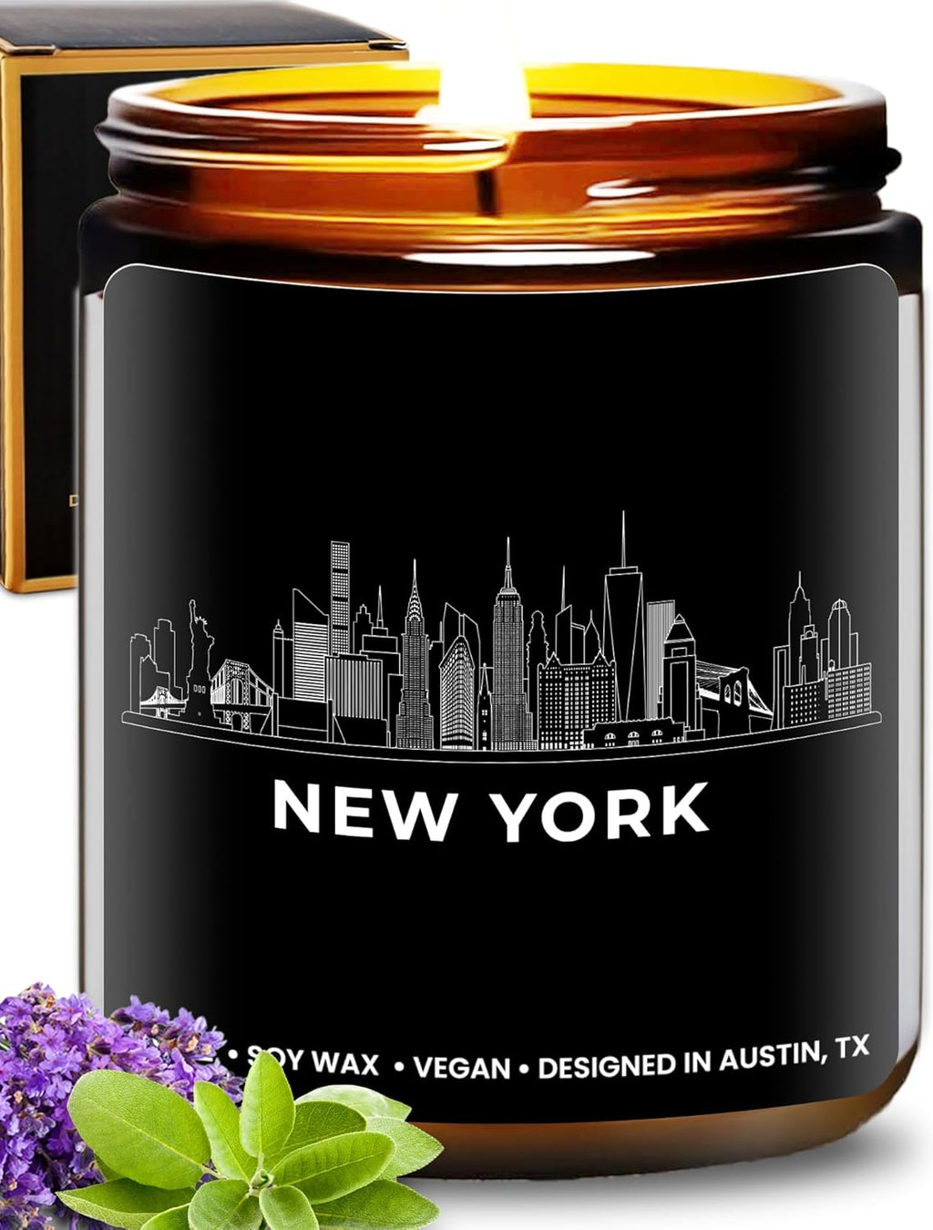 New York City Candle, House Warming Gifts for New Yorkers, Unique NYC Souvenirs & Gifts Ideas for Men and Women, Ideal NY City Themed Presents for Friends, Birthday, Christmas, Moving Away, Gift-Ready