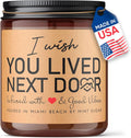 Birthday Gifts for Women - I Wish You Lived Next Door Candle - Apple Caramel Scent - Jar Candle - Made in USA - 9 oz