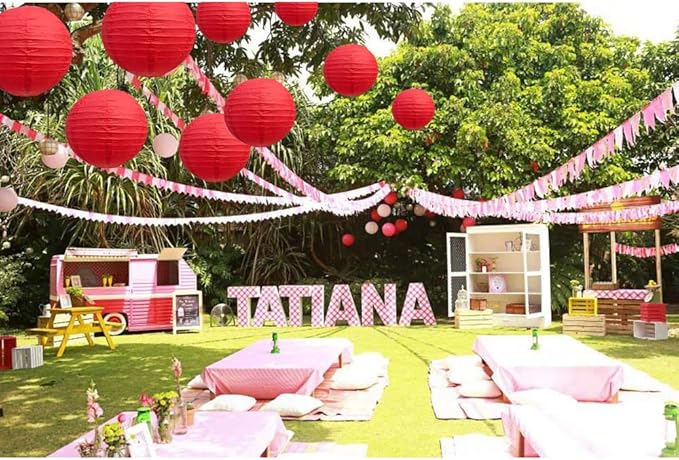 BEISHIDA Red Round Paper Lanterns Decorative Hanging Asia Chinese Japanese Paper Lanterns Lamp for Birthday Wedding Baby Bridal Shower Christmas Home Decor Party Decoration（10 Packs）