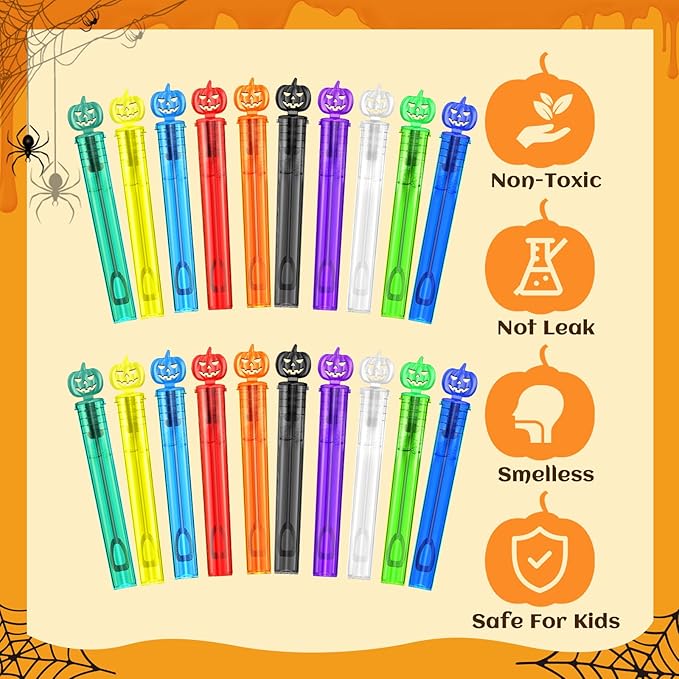 Shemira 200PCS Halloween Bubble Wands, Mini Bubbles Party Favors for Kids, Halloween Party Favors, Goodie Bag Stuffers, Classroom Prizes Gifts for Kids, Halloween Trick or Treat Toys Bulk