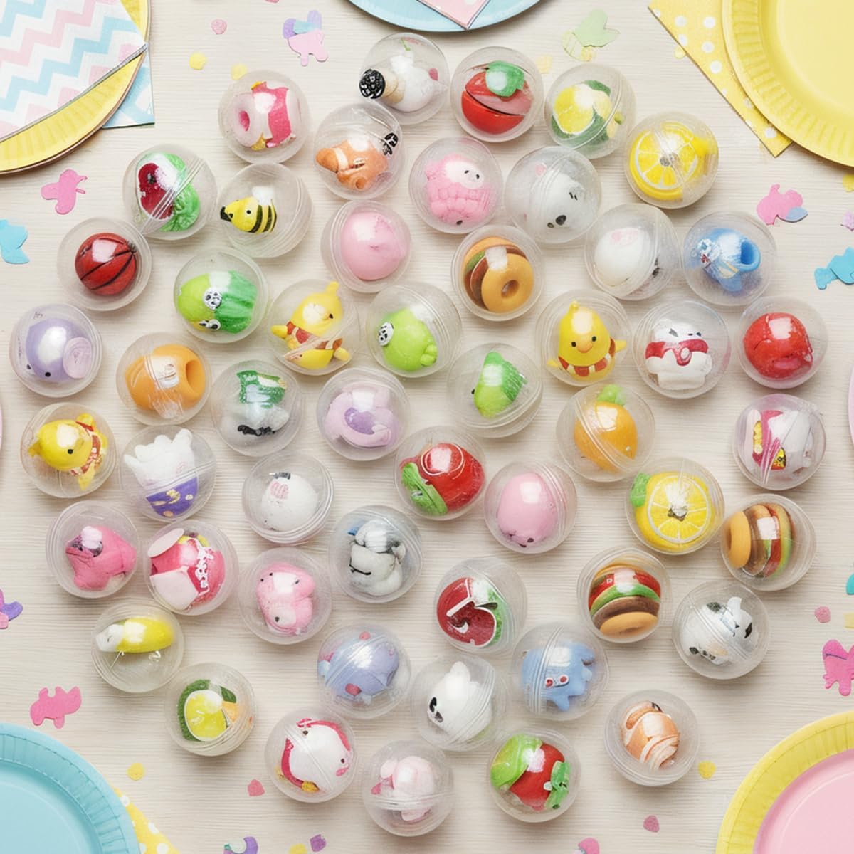 50pcs Adorable Mini Kawaii Capsule Toys Collection Perfect for Sharing Educational Great for Kids Boys Girls Goodie Bag Christmas Stocking Stuffers Treasure Box Classroom Prizes Carnival Gifts