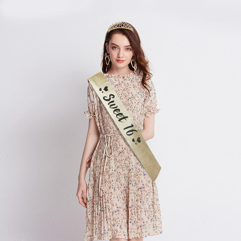 75th Birthday Sash and Tiara for Women, 75 & Fabulous Sash and Tiara Birthday Crown, Happy 75th Birthday Gifts for Queen Woman Party Favors Supplies and Decorations, Gold