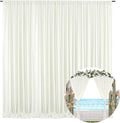 10 x 7 Feet Ivory White Backdrop Curtain for Partie, Background Curtains for Photoshoot, Birthday, Wedding, Halloween, Thanksgiving, Christmas Day, New Year Party Decorations 5Ft x 7Ft, 2 Panels