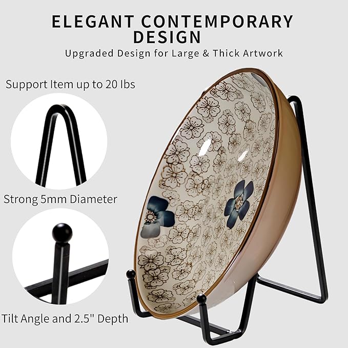 18 pcs 4.5in Plate Stands for Display,Metal Plate Holders Display Stands Can Be Used for Picture Stand,Book Stands for Display,Plate Display Stands,Easel,Photo Frame Stands,Plaque Stands,Desktop Stand