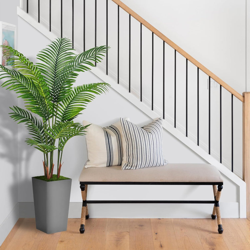 astidy artificial plant 5ft fake palm tree with, close-up detail