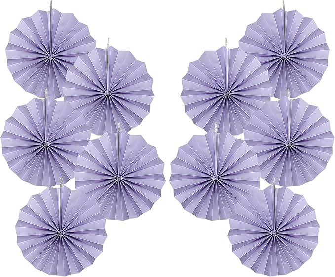 Purple Birthday Decorations,DIY Purple Paper Fans Hanging Decoration ,Party Decorations for Adults 8in,Little Mermaid Party Decor,Baby Shower Decorations 30 Color DIY Set (Light Purple)