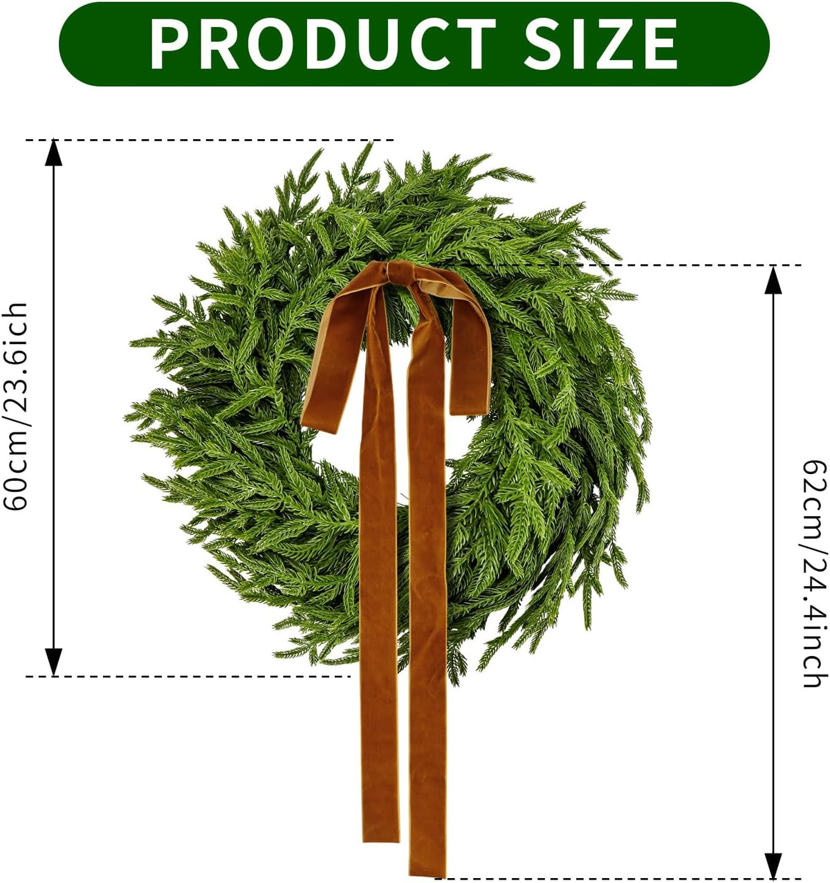 christmas wreaths for front door 22 inch realistic shown in use