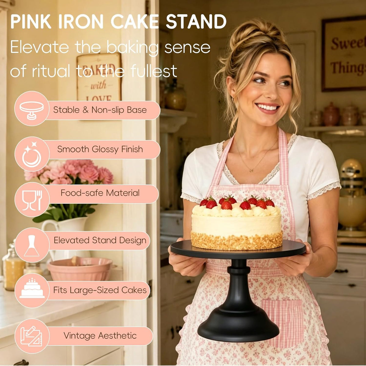 3 Pcs Cake Stand Set,8"/10"/12" inch，Metal Cupcake Holders Sta...