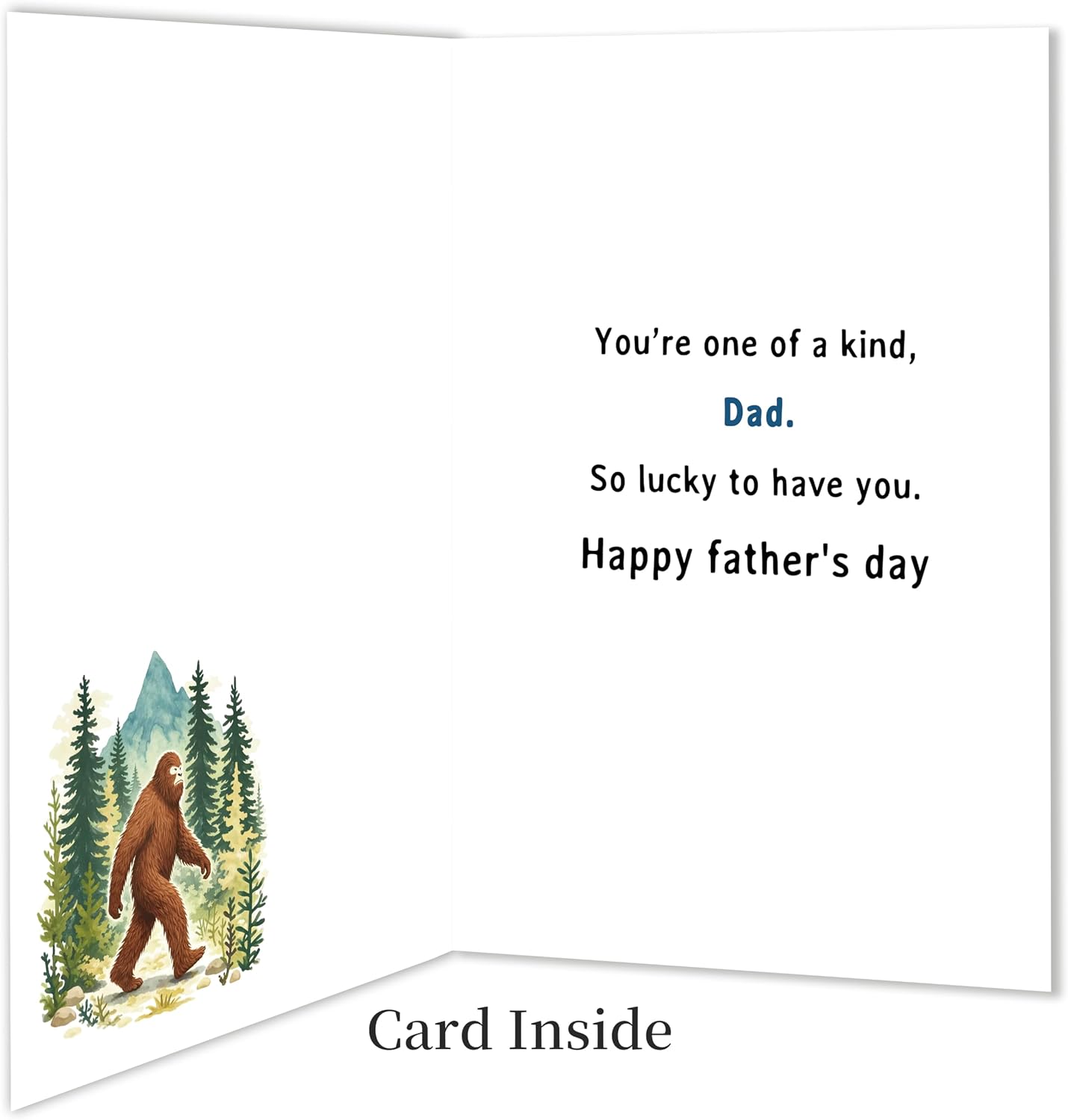 IDU Fathers Day Card, Funny Fathers Day Card Gifts Decorations for Dad from Daughter Son, Happy Father's Day Cards Gifts Ideas with Envelope, Unique Outdoor Bigfoot Theme Cards for Dad