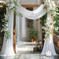 MDS Halloween Chiffon Draping Fabric - 1 Panel, 30" Wide x 20ft Long - Sheer Spooky Arbor & Canopy Drapery for Haunted House Backdrops, Party Ceilings, DIY Costumes & Themed Events - White