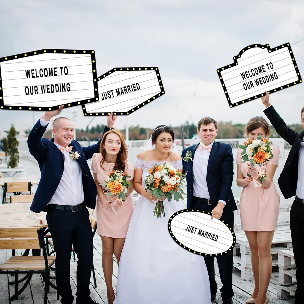 Feifeiya 6 Pack Wedding Bottle Service Sign with Letters Sticker Entrance Props Bridal Party Nightclub Bottle Service Sign with Letters for Nightclub Clubs Weddings Parties(Fashion,Black)