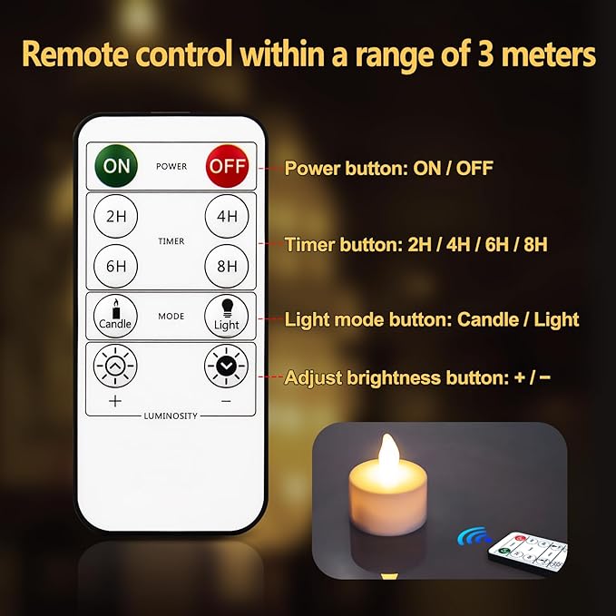 Rechargeable Tea Lights,Flameless LED Candles with Remote Timer,Battery Operated Tea Lights Flickering Votive Candle,for Home Restaurant,Holiday Party (6 Pack)