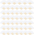Aneco 48 Pieces Handheld Paper Fans Paper Folding Fans with Bamboos for Wedding Gift, Party, Home, DIY, White
