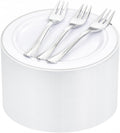 wellife 240pcs silver plastic dessert plates - includes, main product view