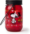 Excelsa Peanuts Christmas Lantern Tealight, Red with Decoration, Size: 7.5 x H.13 cm