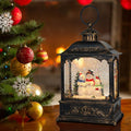 Wondise Christmas Musical Snow Globes with Timer, USB Plug-in & Battery Operated Spinning Water Glitters Lighted Singing Snow Globe Lantern for Christmas Thanksgiving Holiday Decorations(Snowman)