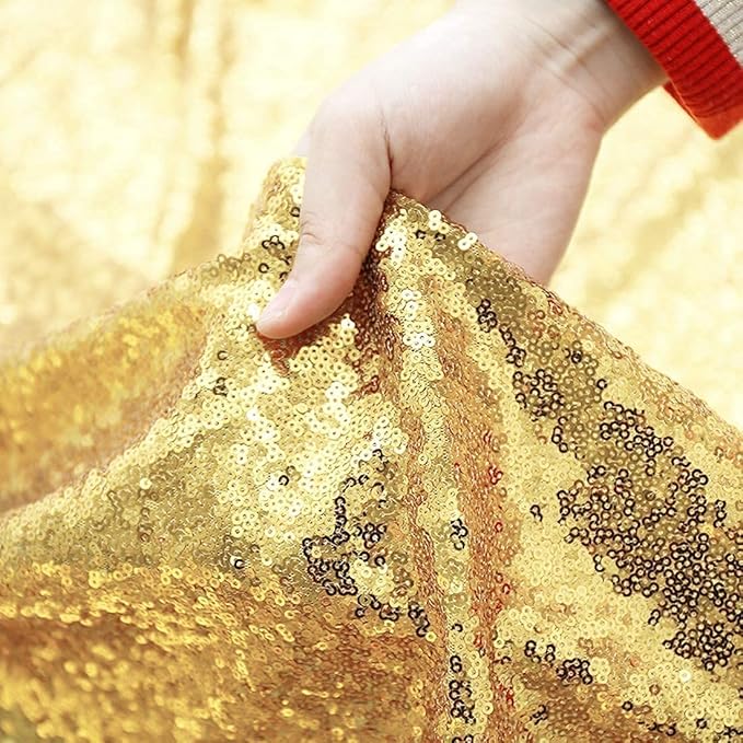 Poise3EHome Gold Sequin Backdrop Curtain 2 Panels 2ft x 8ft Gold Sequin Backdrop for Party Decoration