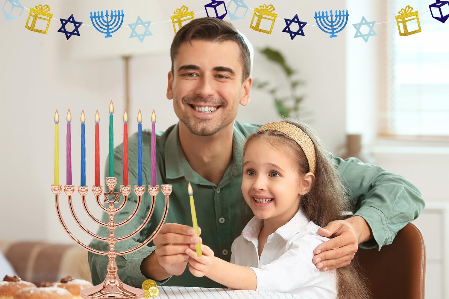 The Dreidel Company Jerusalem Hanukkah Candles Menorah Candles Single-Pack, Chanukah Candles 44 for All 8 Nights of Chanukah