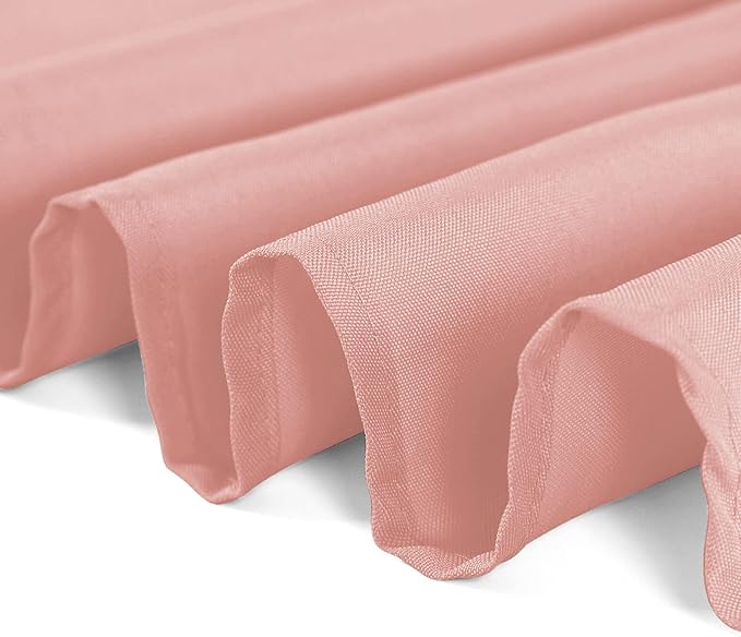 108 inch Round Tablecloth Washable Polyester Table Cloth Decorative Table Cover for Wedding Party Dining Banquet（108 inch, Dusty Pink）