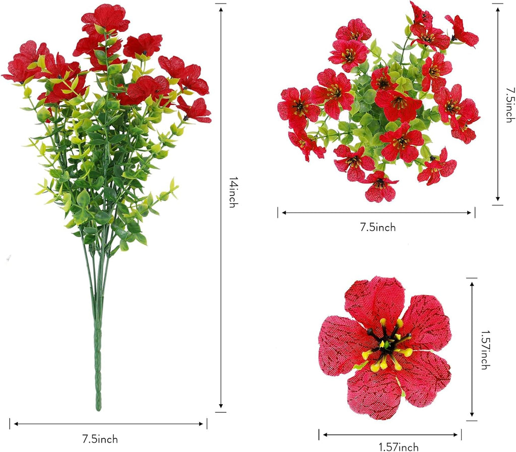 lylyfan 30 bundles 14'' artificial flowers for outdoor on a desk or shelf