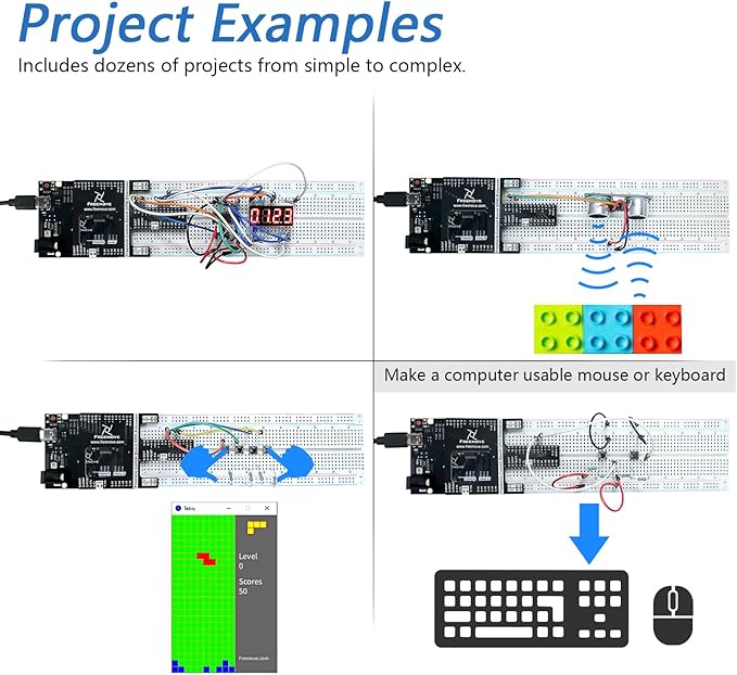 Freenove Complete Starter Kit with Board V5 Rev4 Mini (Compatible with Arduino IDE), Arm Cortex-M4 Microcontroller, 474-Page Detailed Tutorial, 343 Items, 90 Projects