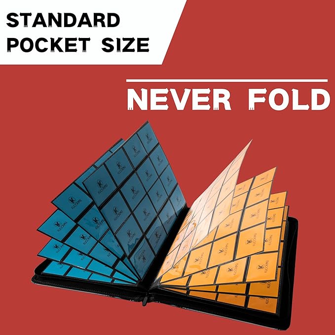 1600+ Pockets Trading Card Binder, 16-Pocket Card Ablum Compatible with MTG,Sports Cards & Other Standard Size Trading Card (RED)