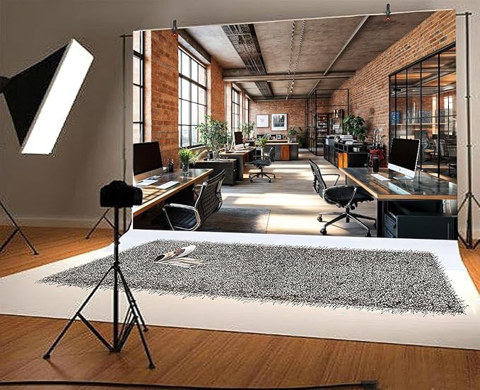 7X7ft Office Video Photo Backdrop Photography Background for Recording Conference, Zoom Home Podcast Backdrops Photo Booth Prop Decorations Wall Decor Tablecloth