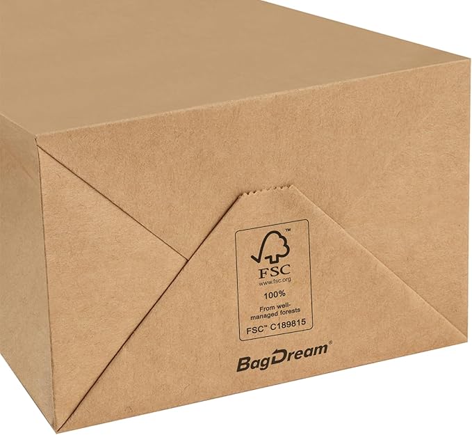 BagDream 50 Pack 3.5x2.4x6.7 Inches Small Kraft Paper Gift Bags with Handles Bulk Mini Party Favor Bags Candy Bags 100% Recyclable Brown Paper Bag
