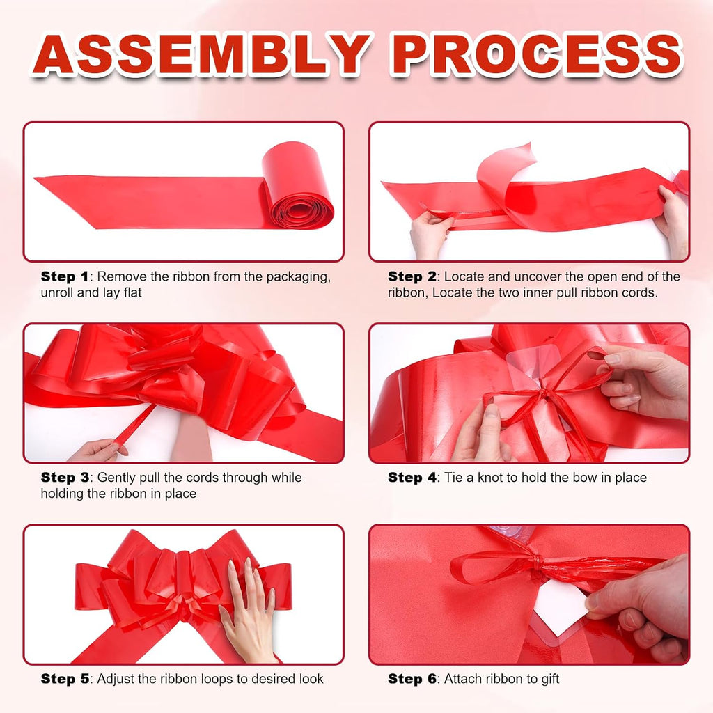 Xingshen-GTG 30 Inches Large Car Bow for Large Gift Wrapping Big Red Pull Bow for Birthday, Wedding, Christmas, Surprise Party