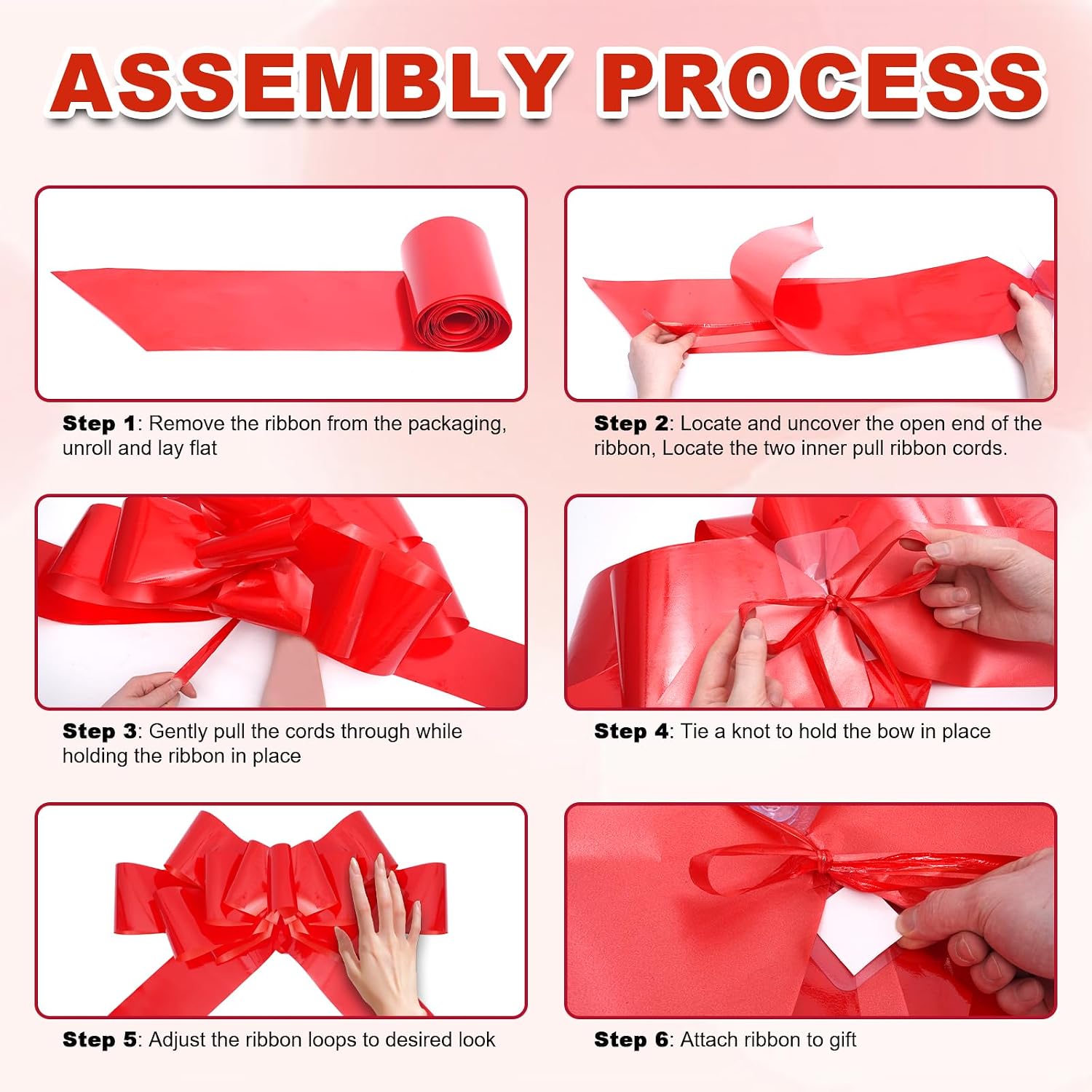 Xingshen-GTG 30 Inches Large Car Bow for Large Gift Wrapping Big Red Pull Bow for Birthday, Wedding, Christmas, Surprise Party