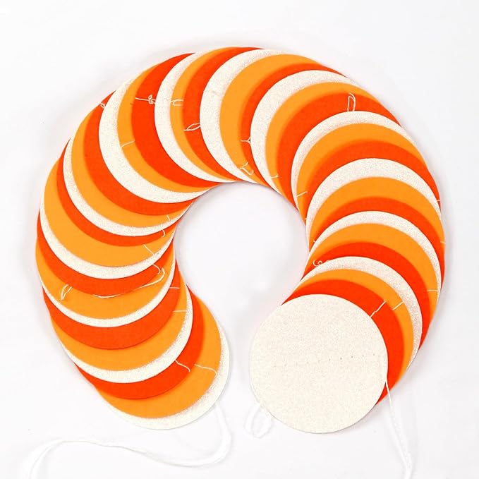 Orange White Fall Party-Decorations Garland-Streamers - 52ft Groovy Boho Hanging Paper Banner,Baby Bridal Shower Wedding Autumn Birthday Sunset Halloween Thanksgiving Day Supplies Decor Hugfond