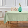 Solino Home Linen Tablecloth 52 x 52 Inch - 100% Pure Linen Light Green Square Tablecloth - Classic Hemstitch, Machine Washable Table Throw