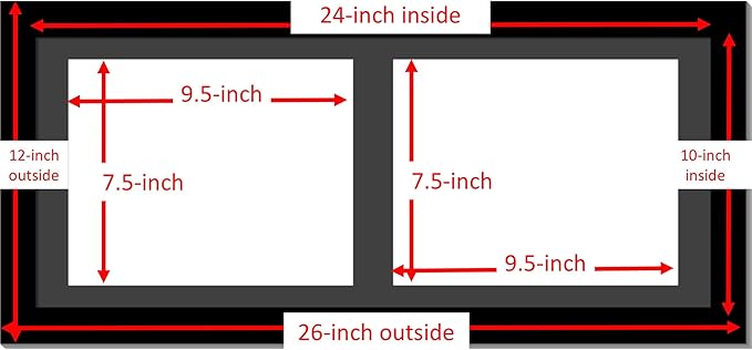 Creative Picture Frames 10X24Bk-B Black Horizontal Double Diploma Frame With 2 Opening Black Matting | Holds 2-8X10-Inch Documents With Installed Wall Hanger
