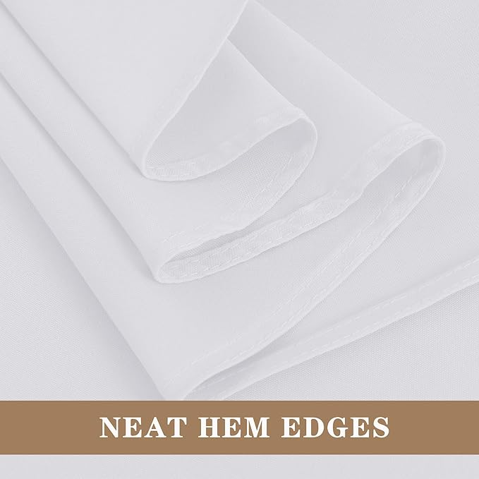 Fitable 6 Pack White Round Tablecloths - 120 Inches in Diameter - Stain Resistant and Washable Table Clothes, Polyester Fabric Table Covers for Wedding, Party, Banquet, Formal Events