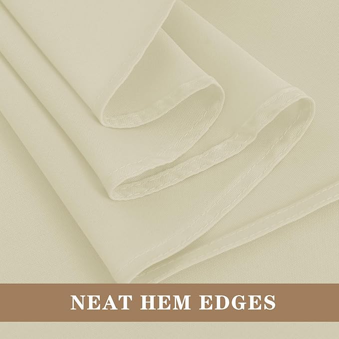 Fitable 6 Pack Square Tablecloths - 70 x 70 Inches - Stain Resistant and Reusable Table Clothes, Ivory Polyester Fabric Table Covers for Dining, Card Tables, Coffee Tables