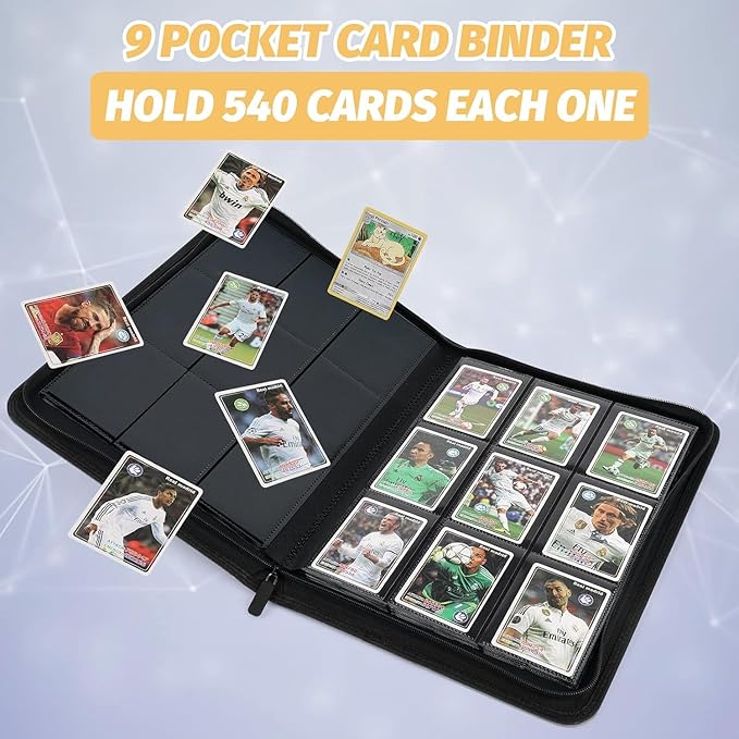 Trading Card Binder, Card Collection Binder Album Folder with 540 Side Loading Pockets, 9 Pocket Trading Card Album Folder for TGC,MTG, Baseball Cards, Yugioh grew