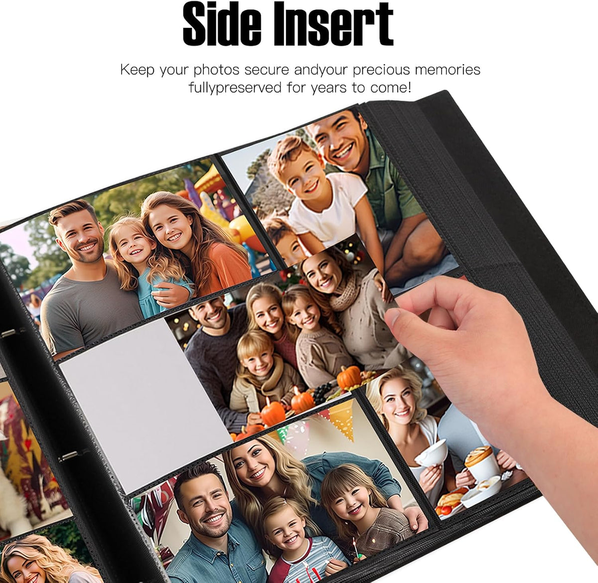 Extra Large Capacity 4x6 Photo Album, Holds 1000 Photos, Black