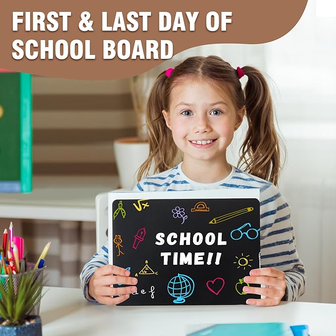 SELEAD Small Chalkboard Words Sign - 3 Pack 6x8 Inch Tabletop Decorative Chalk Board with Wooden Stand, Mini Double-Sided Erasable Message Menu Board for Food, Business, Wedding, Party