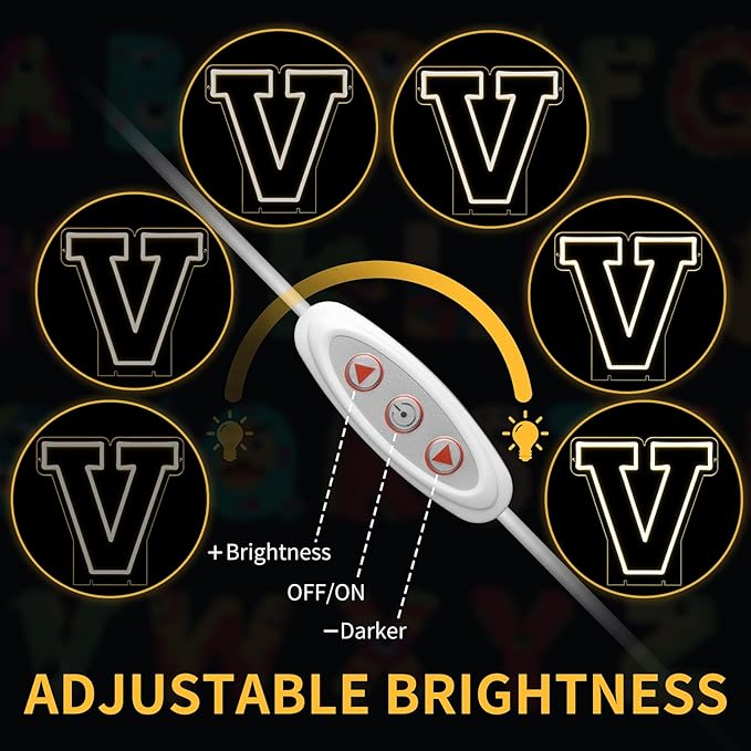 Light Up Letters V, Led Marquee Letter Lights Neon Sign, 13.7" Height Decorative Lighted Alphabet Number, Battery/USB Powered Led Letters Lights for Wedding, Birthday, Party, Christmas or Home Decor