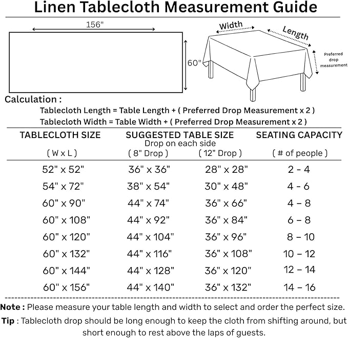 Solino Home Linen Tablecloth 60 x 156 Inch - Classic Hemstitch 100% Pure Linen Cinnamon Table Cloth for Rectangle Tables - Machine Washable Tablecloth for Fall, Autumn, Halloween, Thanksgiving