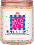 Homsolver Birthday Candles Gift for Her and Him, Birthday Gifts for Women Men, Unique Best Friend Gift Ideas -Back & Body Hurts Happy Birthday Candle