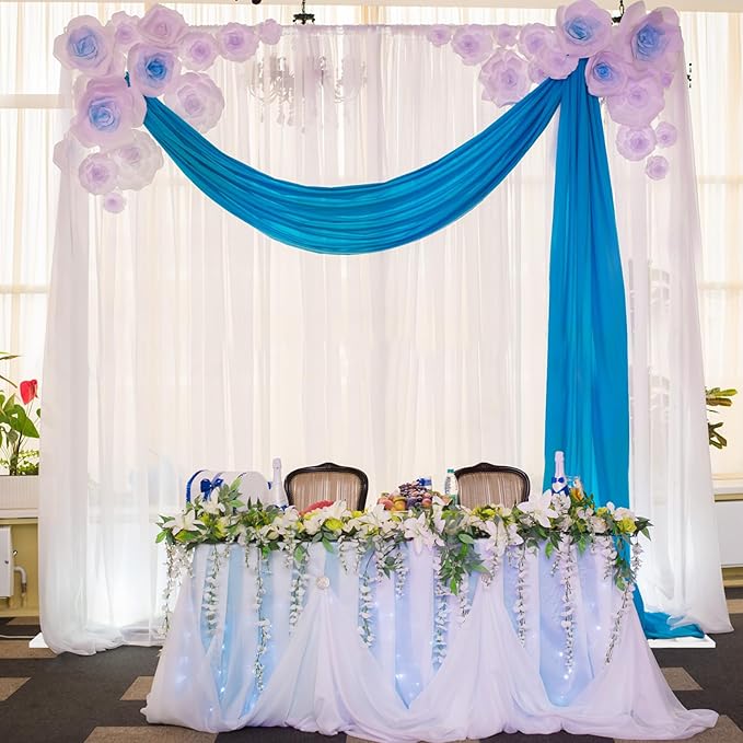 Wokceer 10 FT Backdrop Stand Heavy Duty Pipe and Drape Kit, Adjustable White Backdrop Stands for Wedding Photo Booth Background Birthday Party Exhibition Decoration