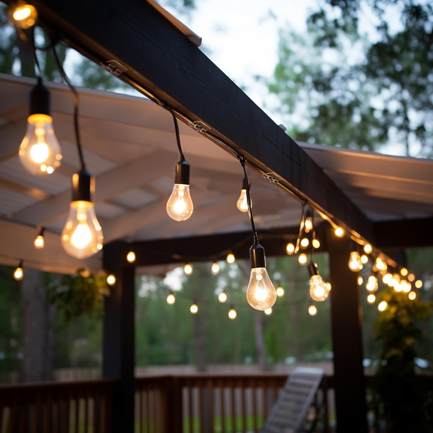 Hetyue Hooks for Outdoor String Lights Clips: 26Pcs Heavy Duty Light Hook with Waterproof Adhesive Strips - Outside Clear Cord Holders for Hanging Christmas Lighting - Outdoors Sticky Clip